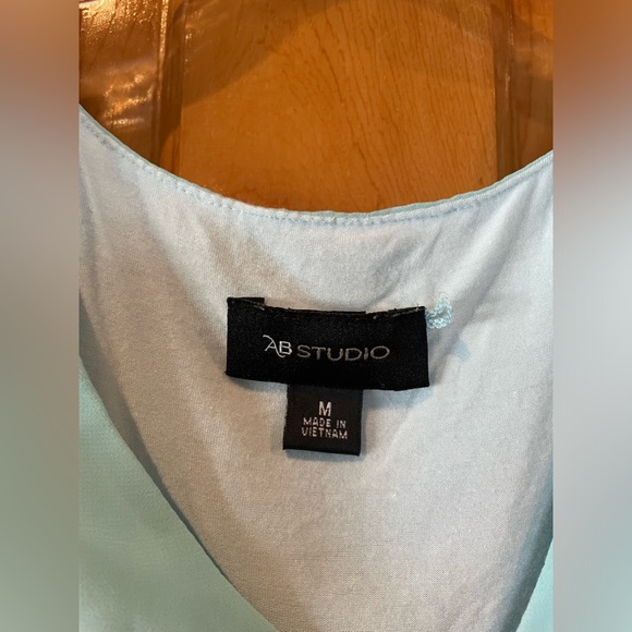 AB STUDIO Women Tiffany Blue Career Tank Top With Overlay. EUC - Picture 3 of 6